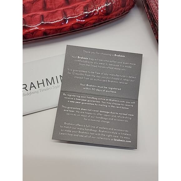 BRAHMIN Melbourne Betty Lacquer Red Glossy Zip Wristlet Clutch Red NWOT Has Card - Picture 11 of 16